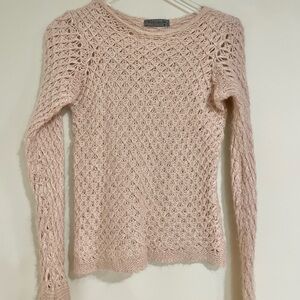 Anthropologie Brand Elsamanda Light Pink Knit Sweater